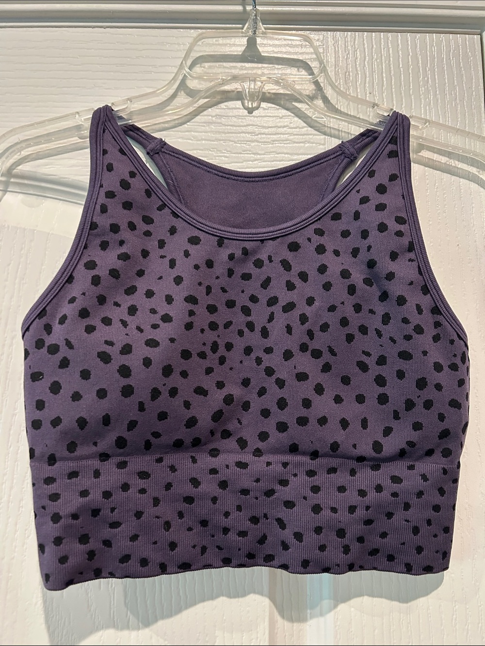 Zella Spotted Purple Crop Sports Bra